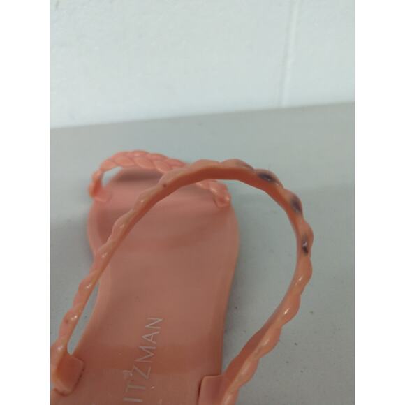 Stuart WEITZMAN sz 10 salmon sandal flip flop slide solid pink braided sawyer - Picture 8 of 9